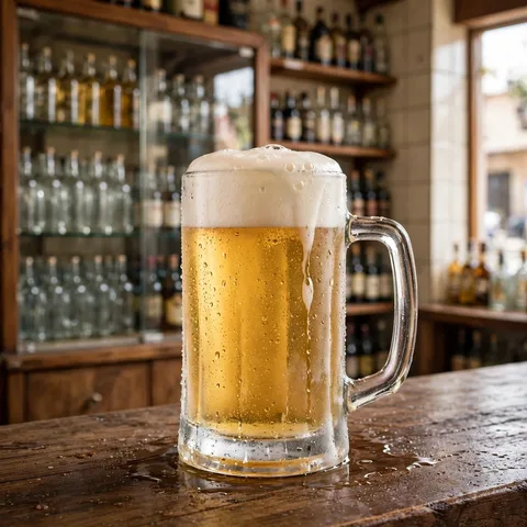 Jarra de cerveza bien helada