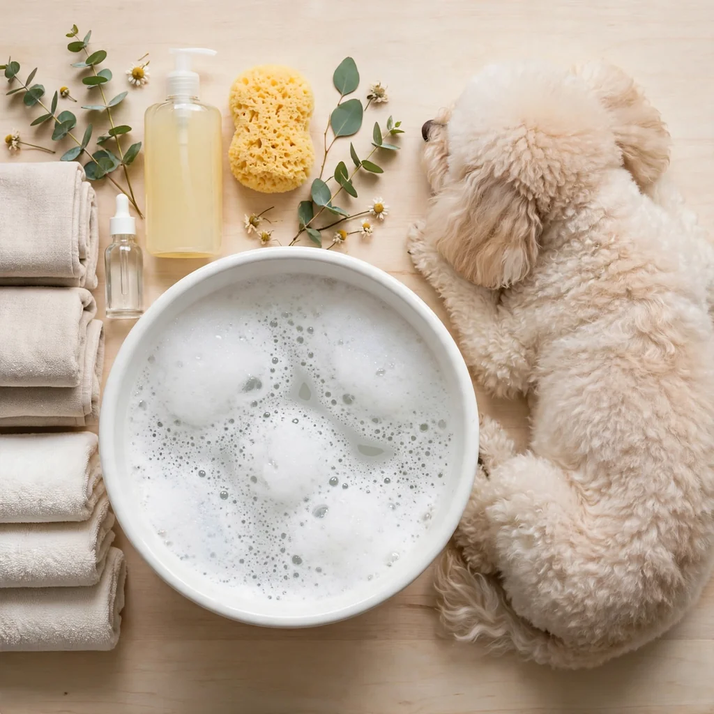 Baño medicado en tina para perros