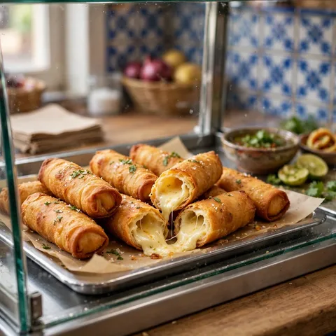 Tequeños rellenos de queso caliente