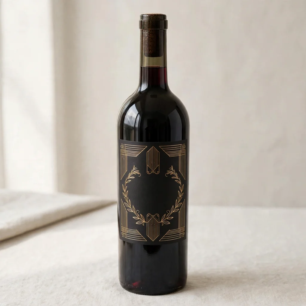 Botella de vino tinto seleccionada