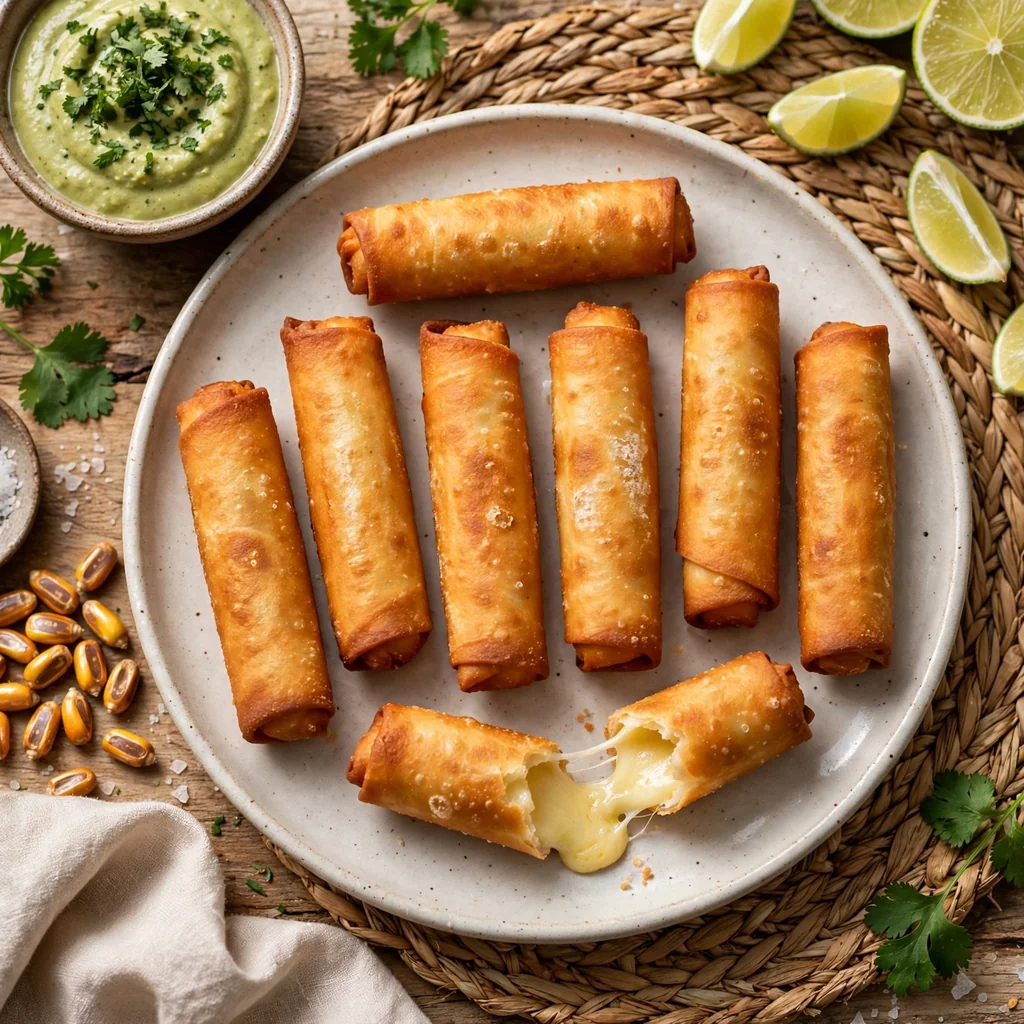 Tequeños rellenos de queso caliente