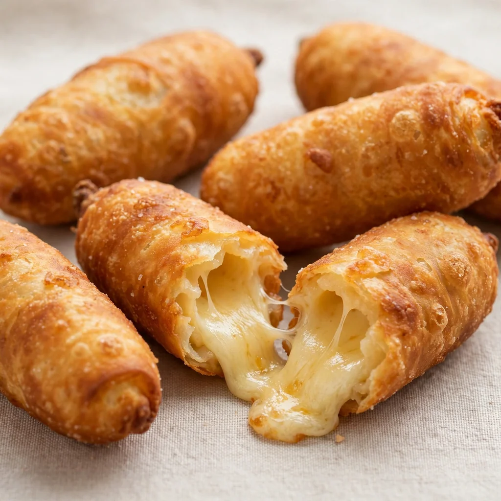 Tequeños rellenos de queso caliente