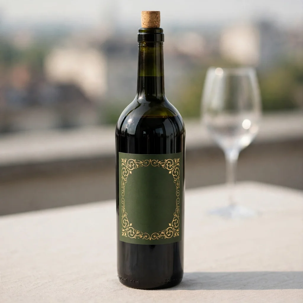 Botella de vino tinto seleccionada