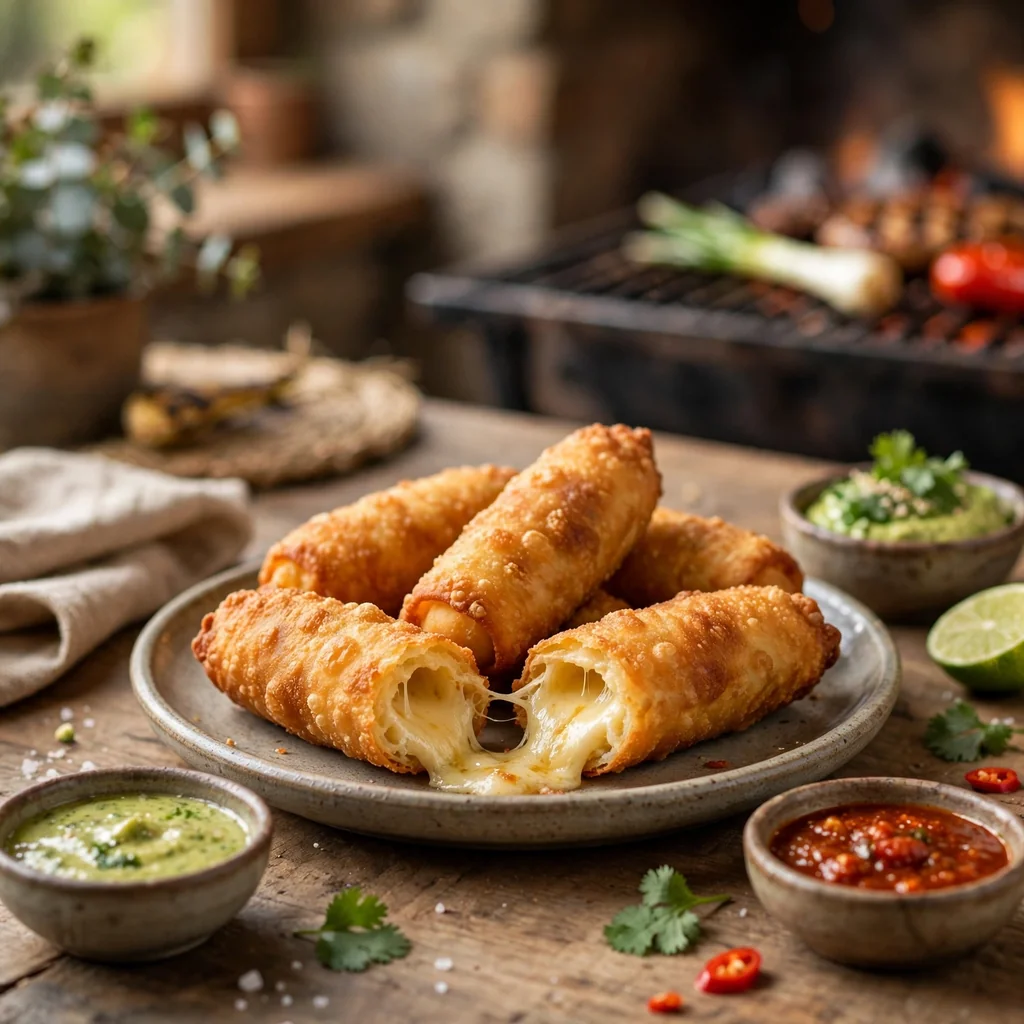 Tequeños rellenos de queso caliente