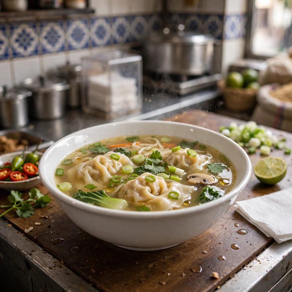 Sopa wantán especial al paso