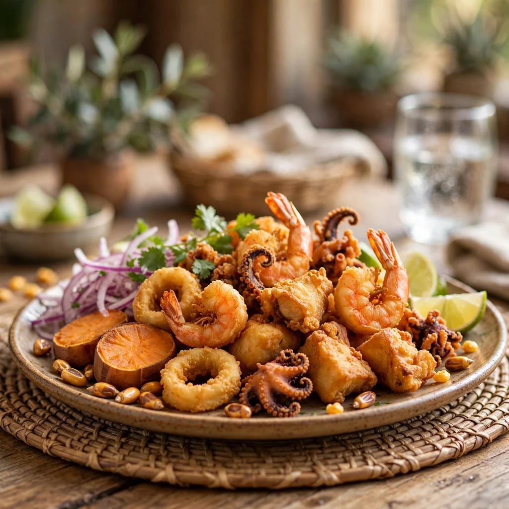 Chicharrón de mariscos bien crocante