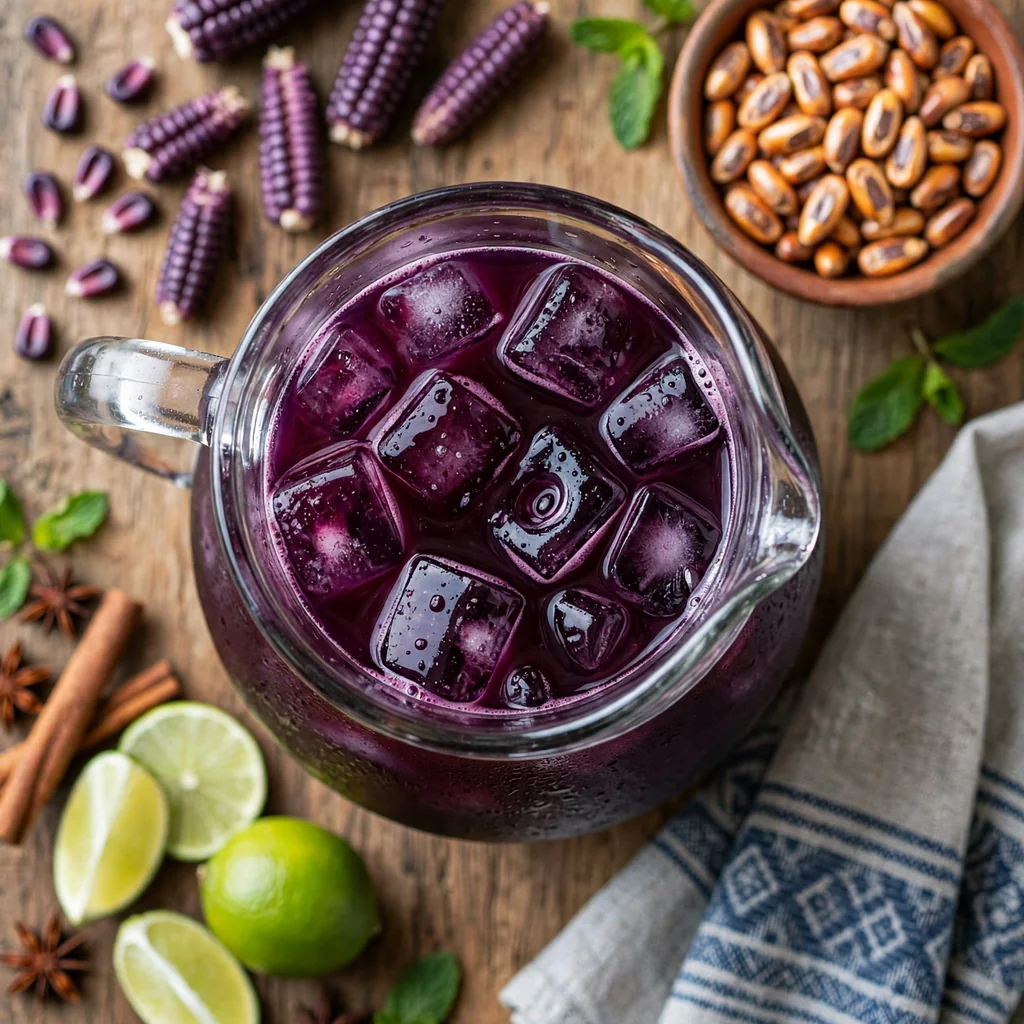 Jarra de chicha morada helada