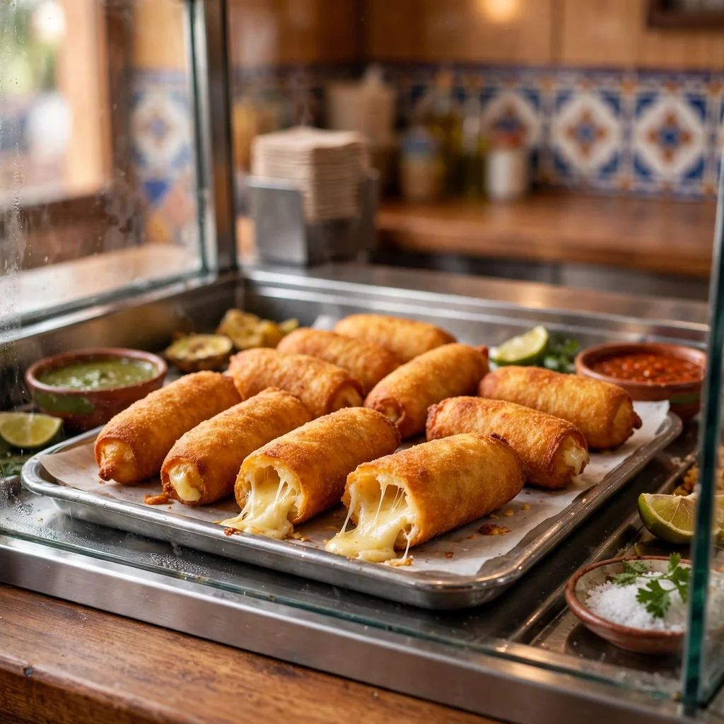 Tequeños rellenos de queso caliente
