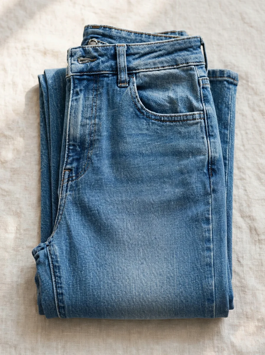 Pantalón jean planchado para dama