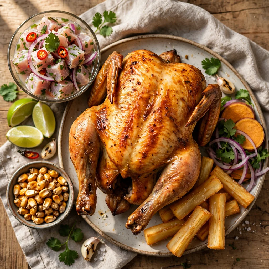 Medio pollo a la brasa dorado
