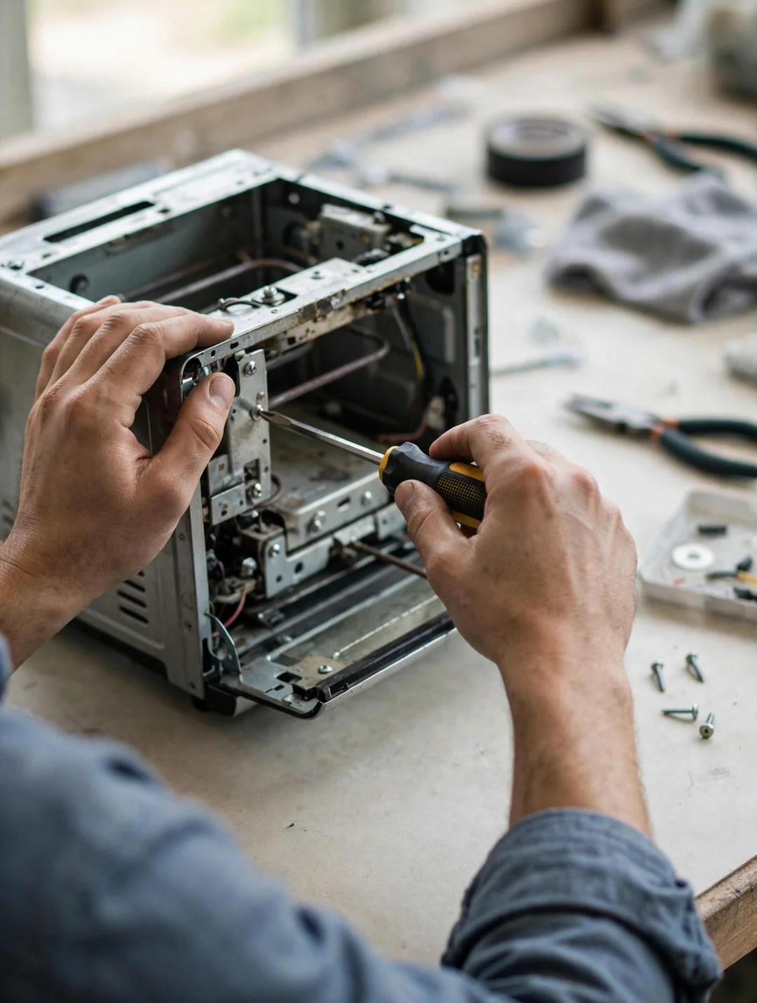 Mantenimiento y reparación de electrodomésticos en taller