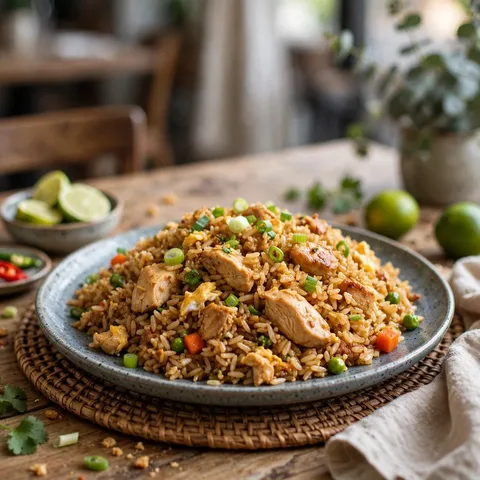 Arroz chaufa con pollo
