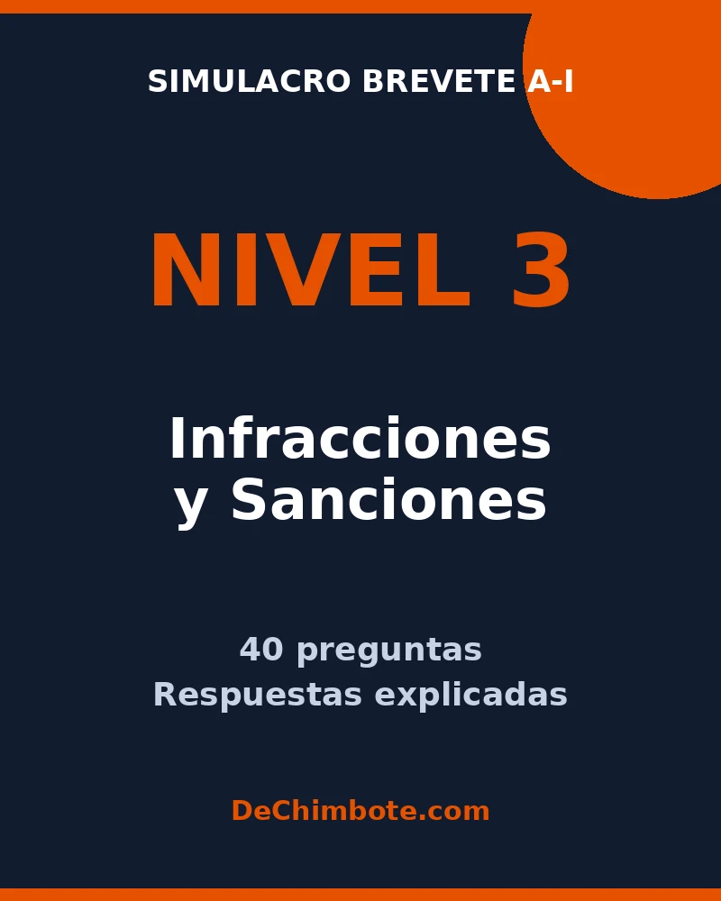 Simulacro Nivel 3 – Infracciones y Sanciones (Brevete A-I)