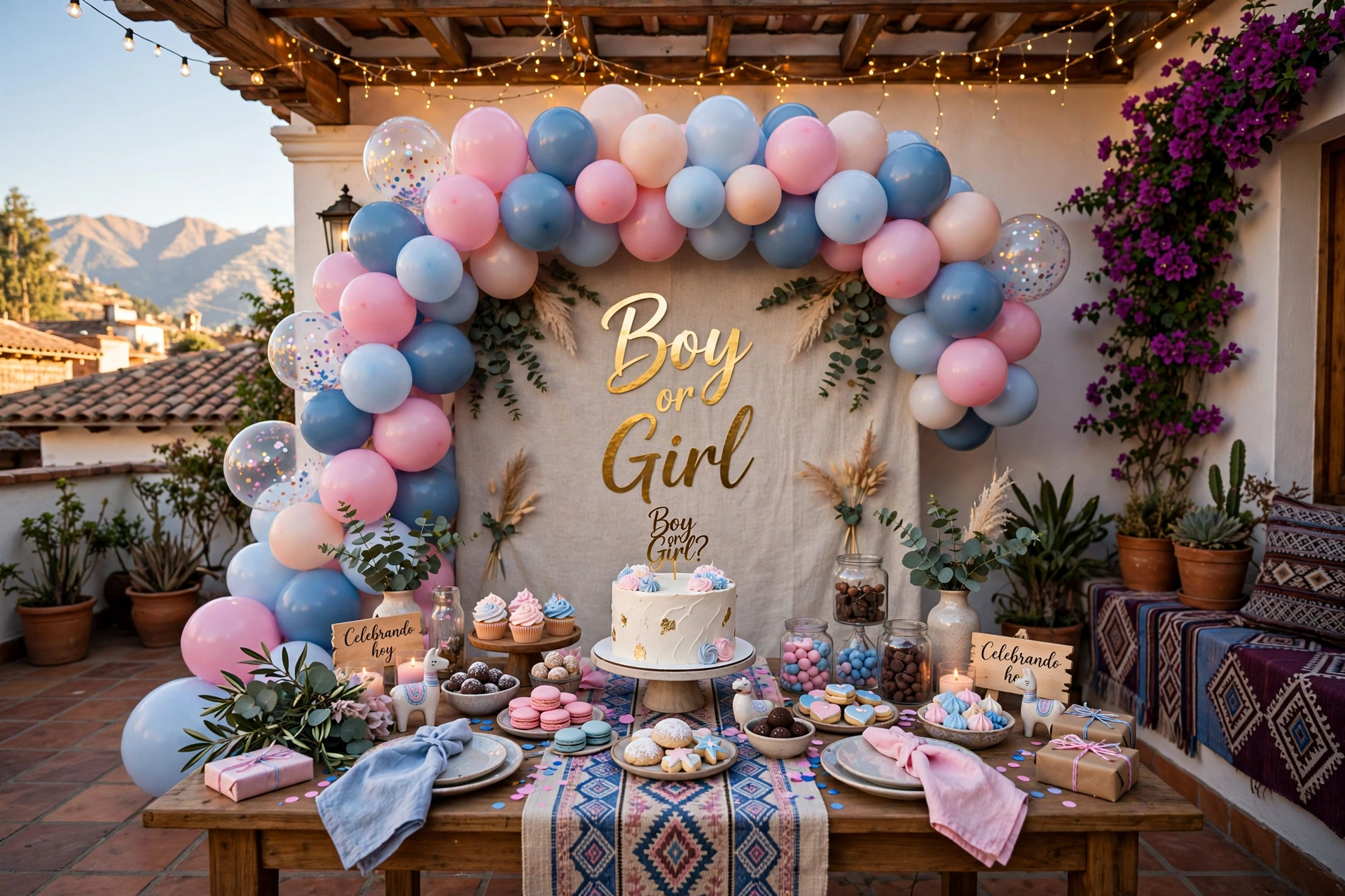 Decoración de revelación de género Boy or Girl en Chimbote