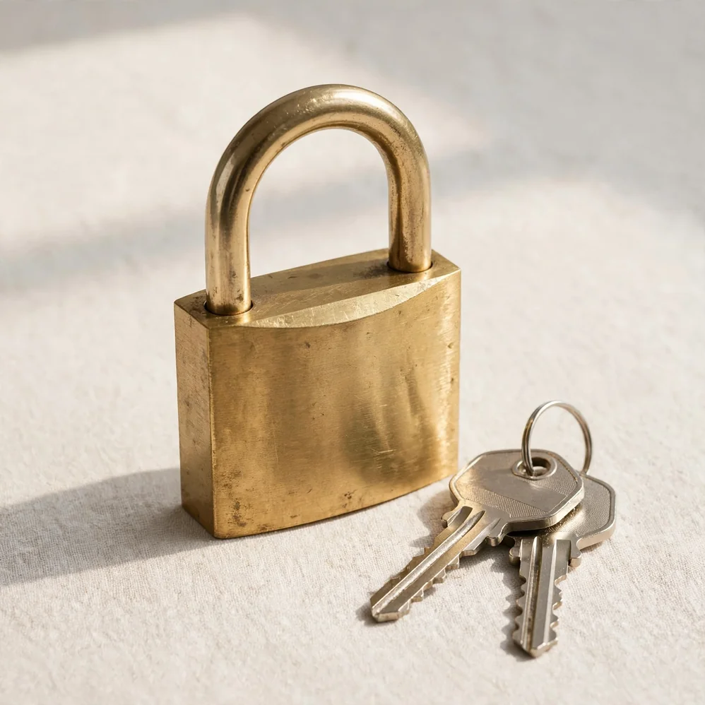 Candado de seguridad con llaves