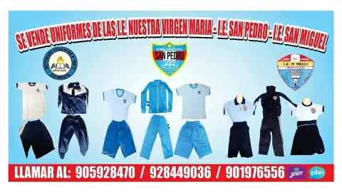 Catálogo completo de uniformes escolares (los tres colegios)