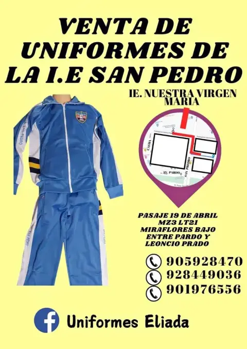 Uniformes de la I.E. San Pedro: polo, short y buzo (pedido por encargo)