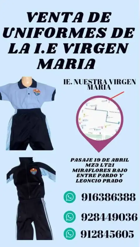 Campaña escolar: uniformes bordados de los tres colegios