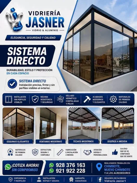Vidriería Jasner: ventanas, puertas, mamparas y techos de vidrio templado y aluminio a medida