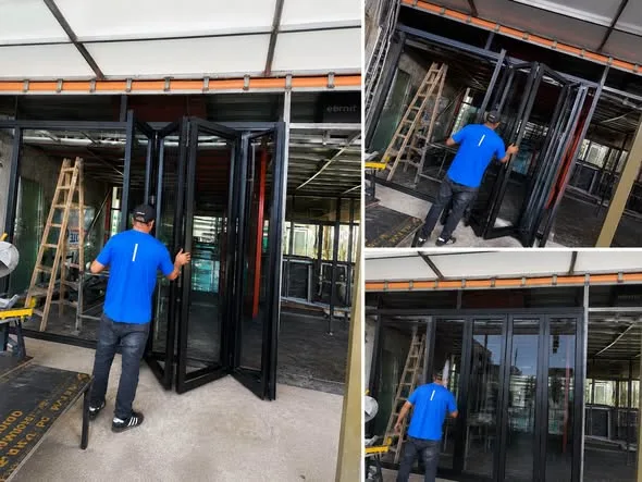 Vidriería Jasner en Chimbote: techos de aluminio Sol y Sombra, ventanas serie europea, puertas plegables y mamparas de vidrio templado