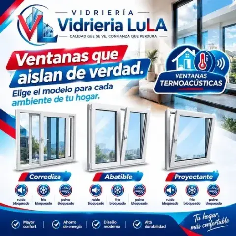 Ventanas termoacústicas corredizas, abatibles y proyectantes