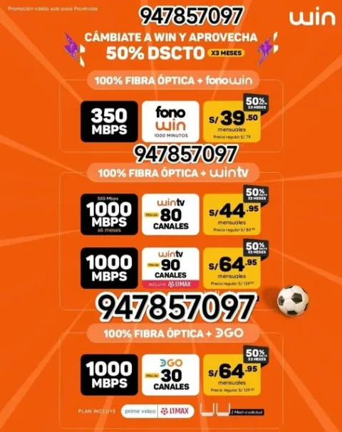 Win Fibra Óptica y TV